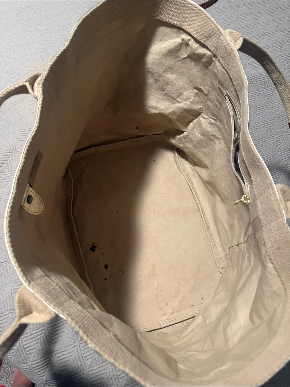 Metallic Gold Tote with Canvas Handles